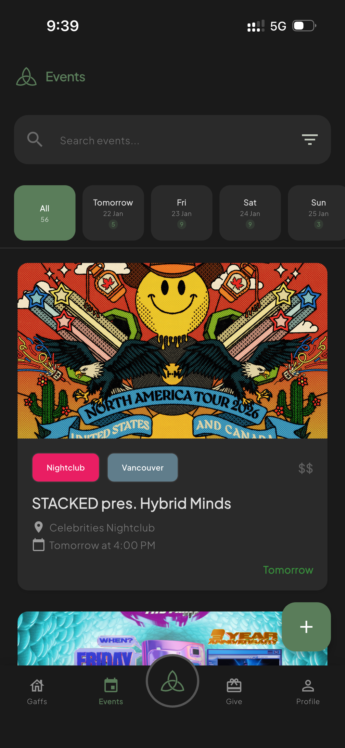 Ciorcal App - Events Screen
